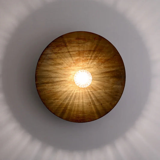 Applique Rovelli Oxydations vue de face montrant les reliefs subtils et la patine oxydée multicolore"