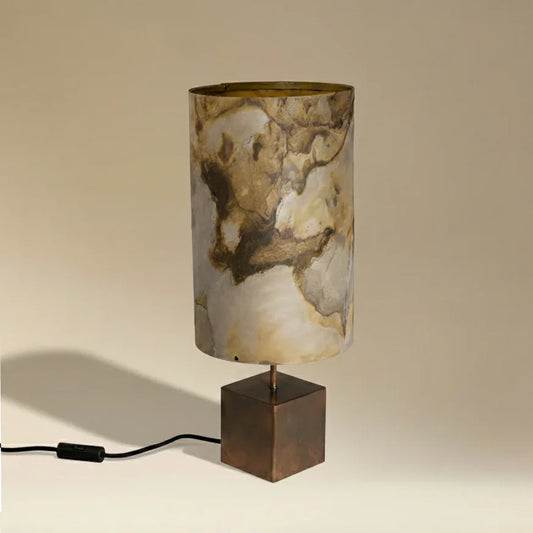 Lampe a poser en acier cuivré et pierre de lune 58cm Atelier Maus