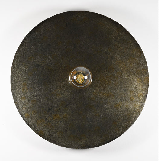 Applique murale Rovelli Ombres en acier patiné oxydé aux nuances noires, grises et brunes avec finition vernie