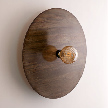 Applique murale Rovelli Oxydations en acier patiné oxydé aux nuances de brun, doré et vert de gris, Ø50 cm