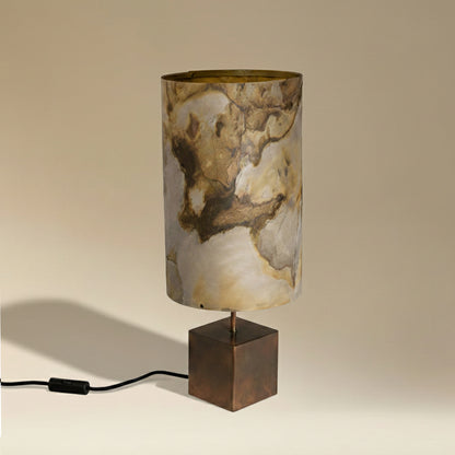 Lampe a poser en acier cuivré et pierre de lune 58cm Atelier Maus