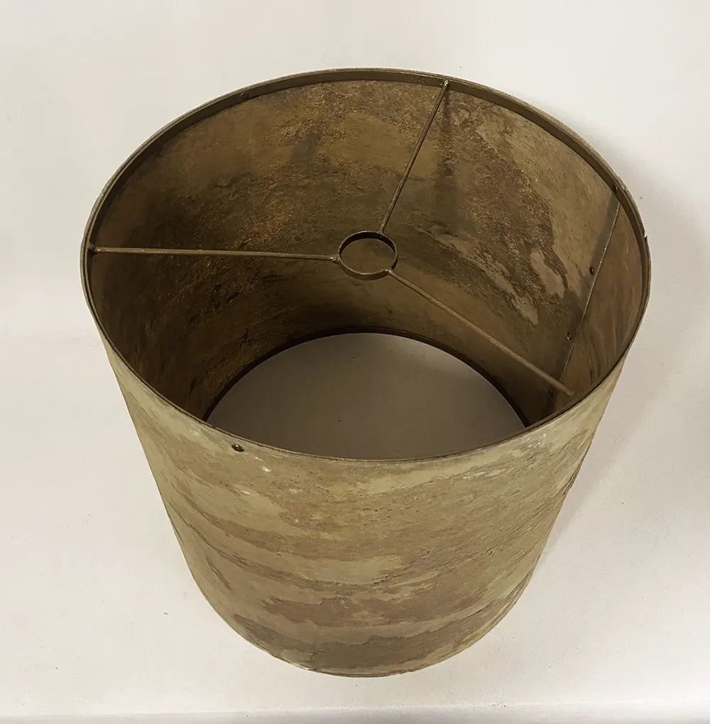 Détail de l'abat-jour en ardoise Tan - dégradés naturels de beige et brun chaud, fabrication artisanale française. Taille L