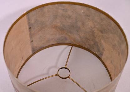 Détail de l'abat-jour en feuille d'ardoise 22x36 cm. Atelier Maus