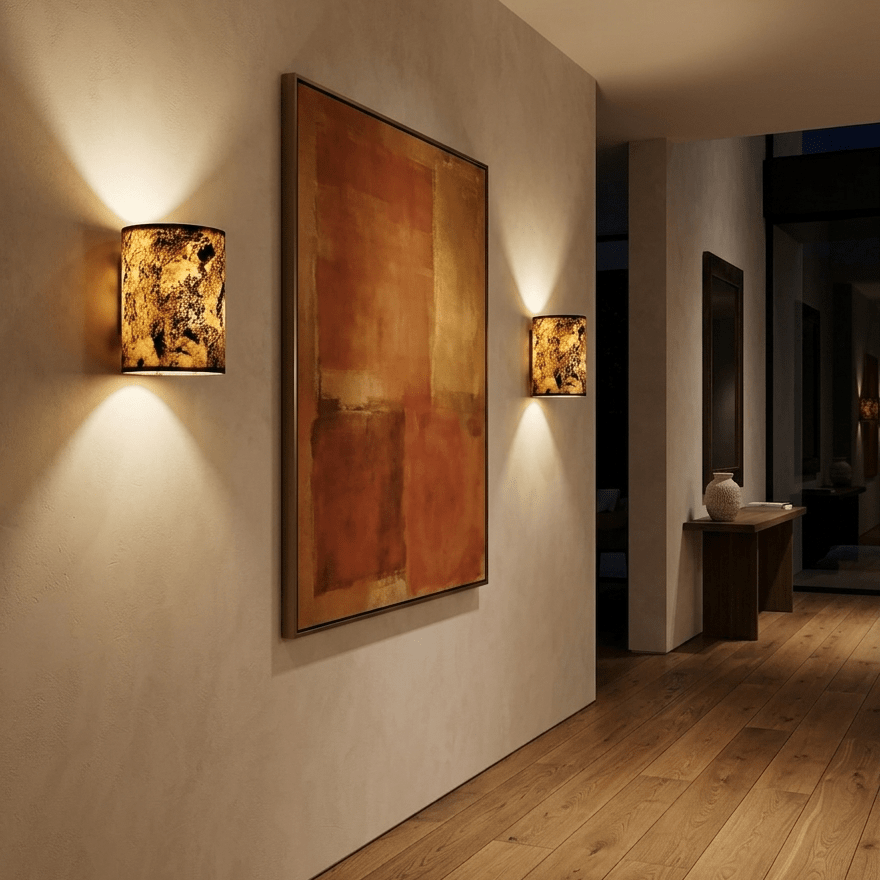 appliques vera ardoise pierre de lune dans une entrée de maison contemporaine design