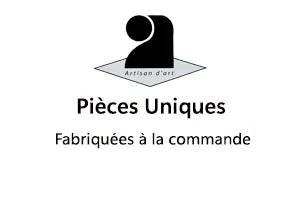 logo artisan d'art mention : pièces uniques fabriquées à la commande