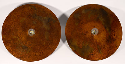 Paire d'appliques murales Rovelli Rouille en acier oxydé créant une ambiance chaleureuse