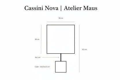 Shema des dimensions de la lampe Cassini nova de l'atelier Maus